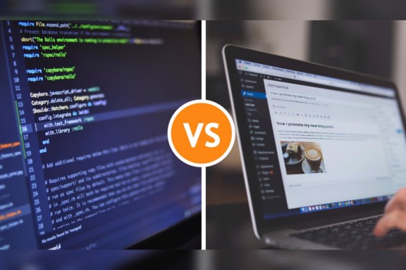 مقایسه مزایا و معایب استفاده از یک پلتفرم CMS مانند وردپرس در مقابل کدنویسی یک وب سایت از ابتدا.